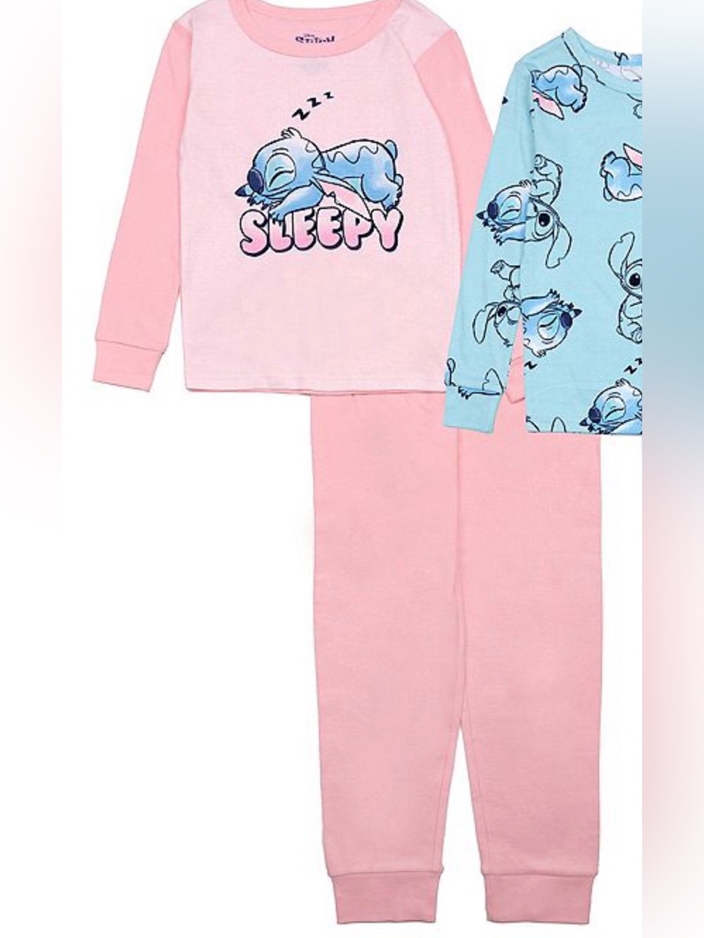 GIRLS PINK STITCH PAJAMA SET